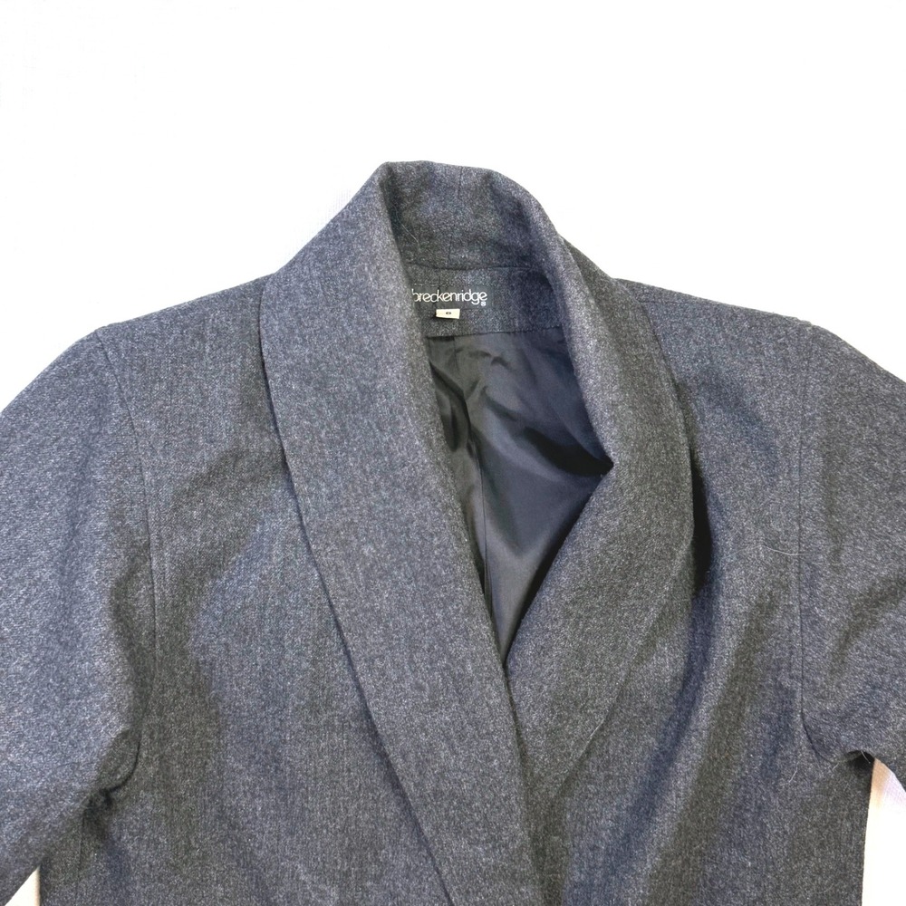 Breckenridge Charcoal Gray Wool‎ Blend Blazer Jacket Size 6 Shawl Collar